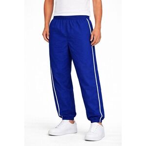 Vintage Foot Locker Track Pants Mens Large Blue Drawstring Waist Zip Ankle *SEE